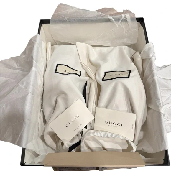 NWT Gucci Women's Beige and Burgundy Platform Mules - Picture 6 of 7